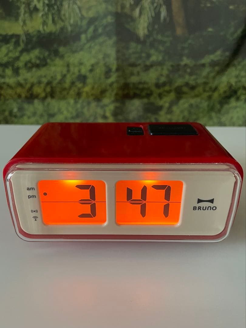 BRUNO LCD レトロアラームクロック S レッド 赤 置き時計
