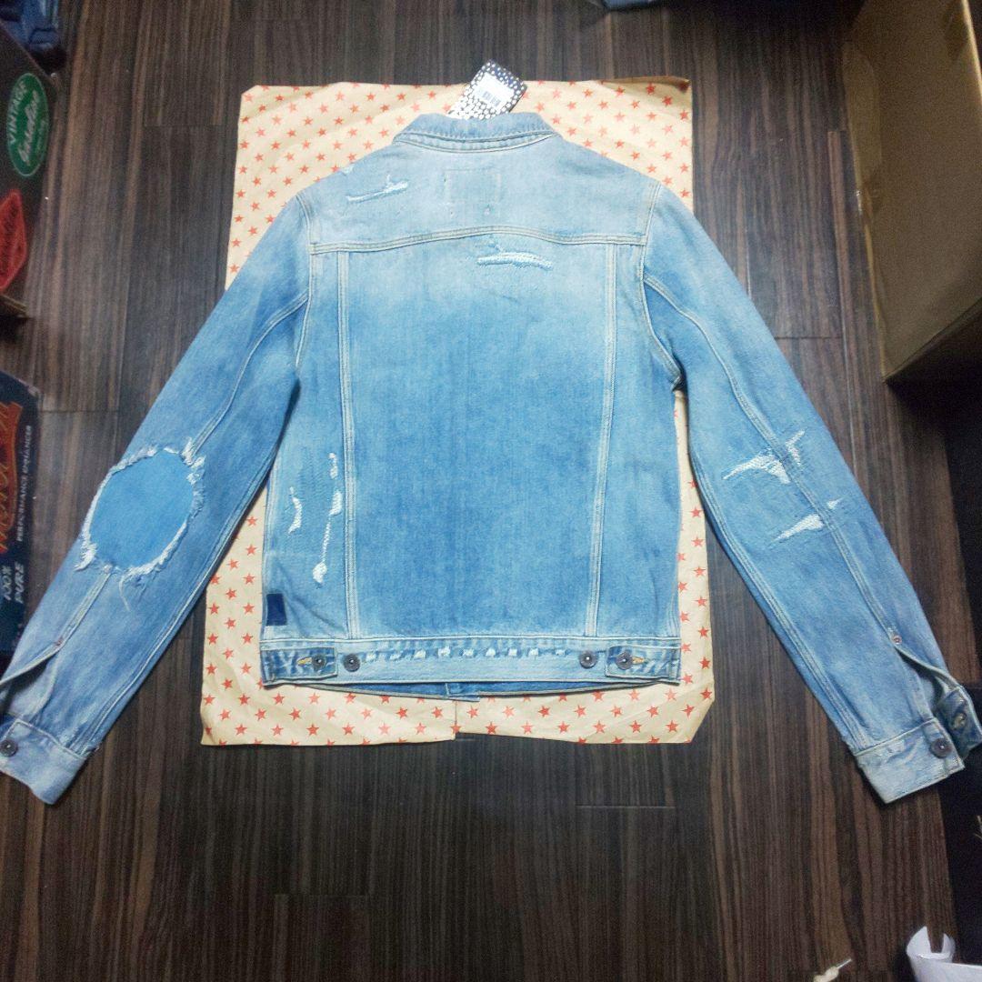 新品SCOTCH&SODA ピンバッジ付き付きダメージ加工デニムジャケット