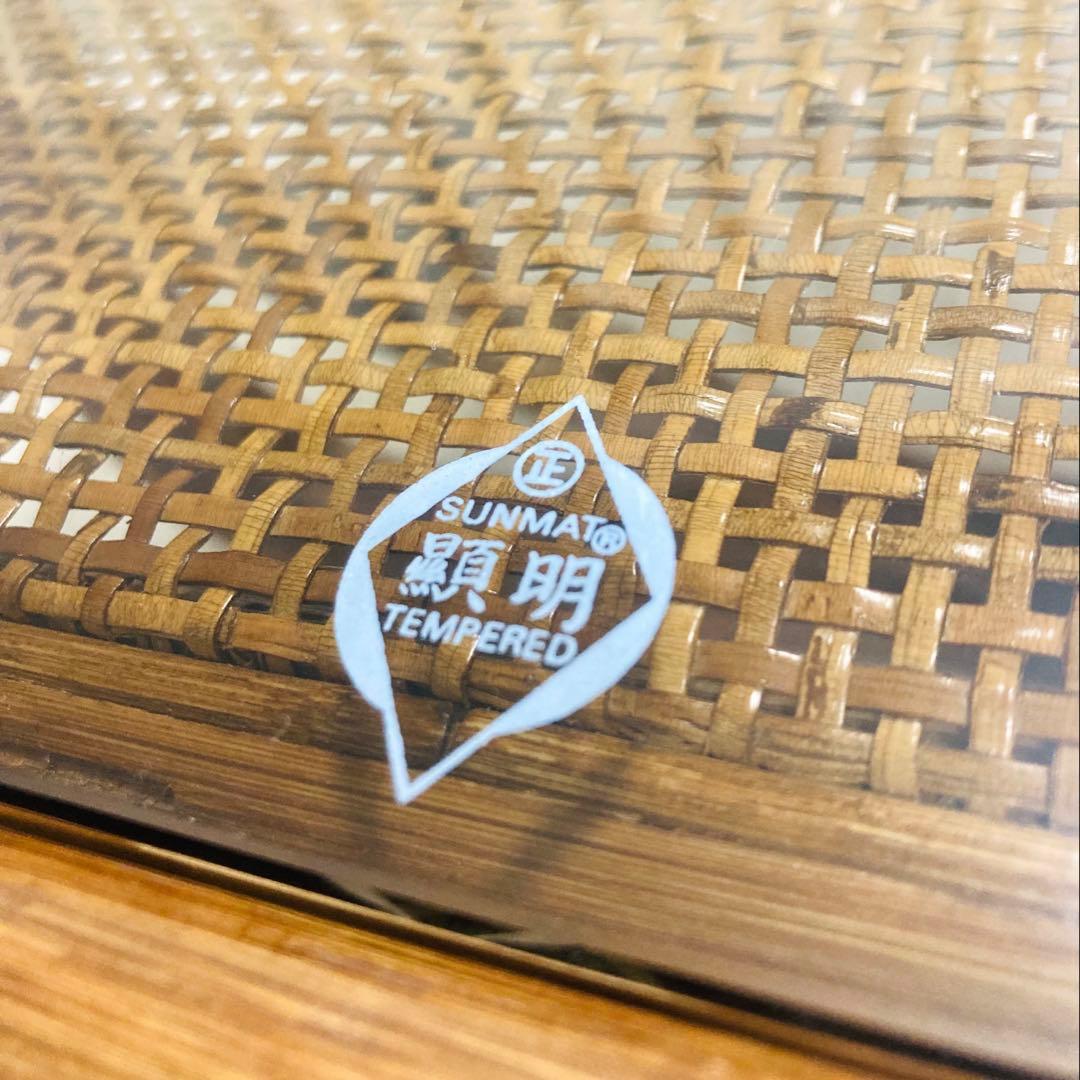 ラタンガラステーブル　藤　センターテーブル　ローテーブル　昭和レトロ