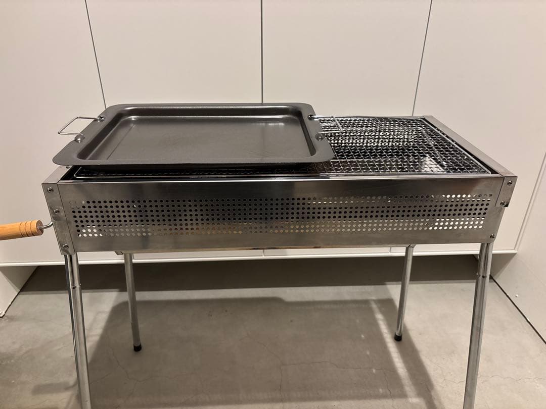【新品網付き】【専用鉄板付き】ONOE イクシード　バーベキューコンロ
