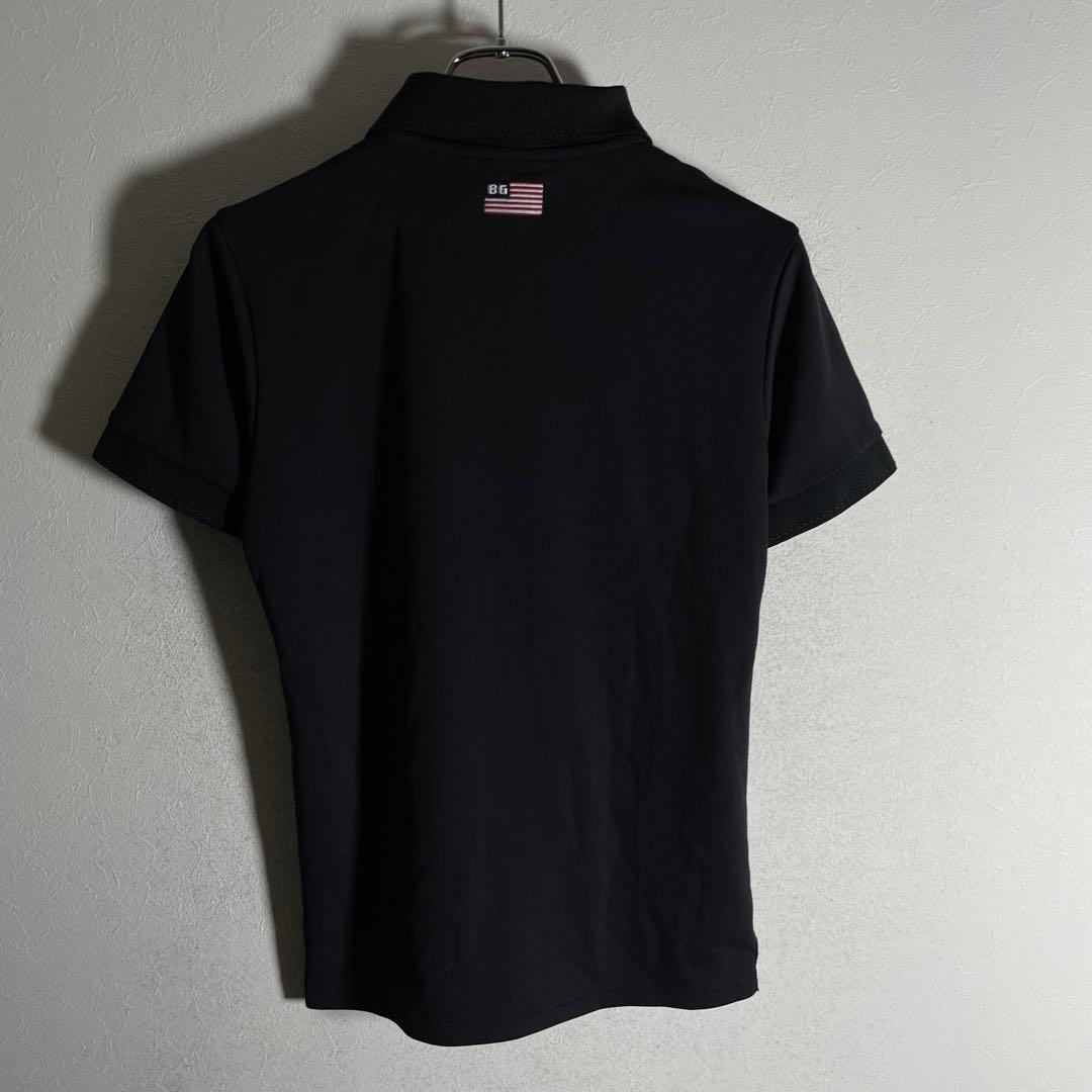 【美品】ブリーフィング ゴルフ ポロシャツ ブラック S メタリックロゴ