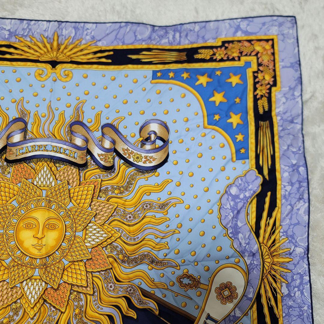 美品✨HERMES エルメス スカーフ カレ90 今日一日を楽しむ 太陽 シルク