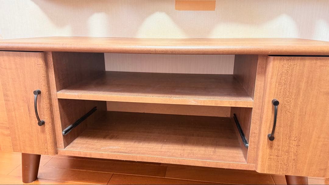 木製 テレビボード ローボード ブラウン 両開き収納 北欧風