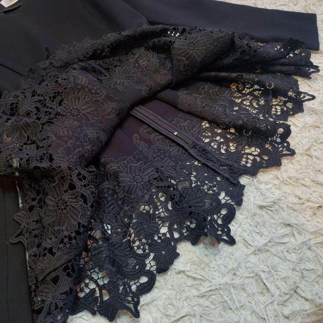 美品 JENNE ジェンヌ ペプラムレース ブラウス 無地 シンプル ブラック