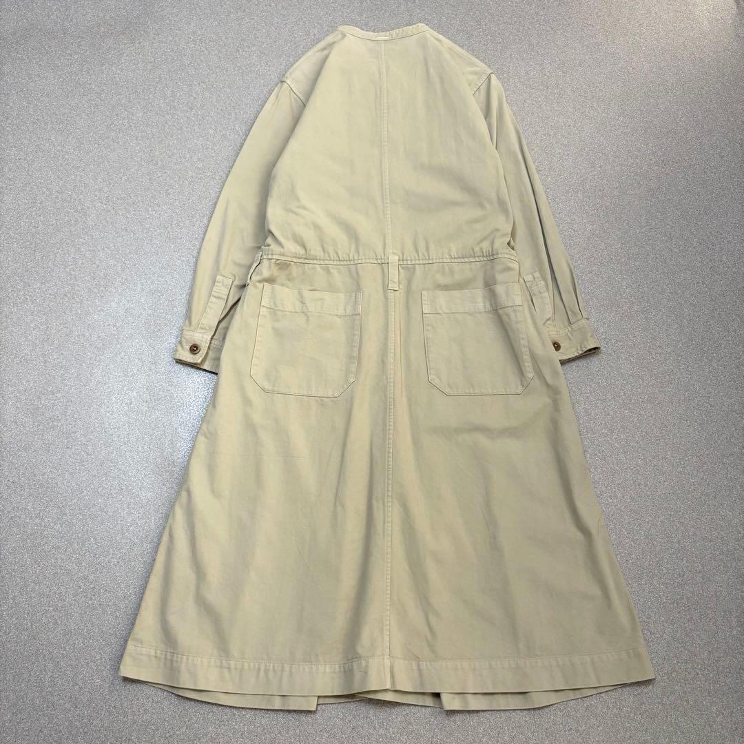 【洗える】MHL プリーツ シャツワンピース ロング 長袖 エムエイチエル