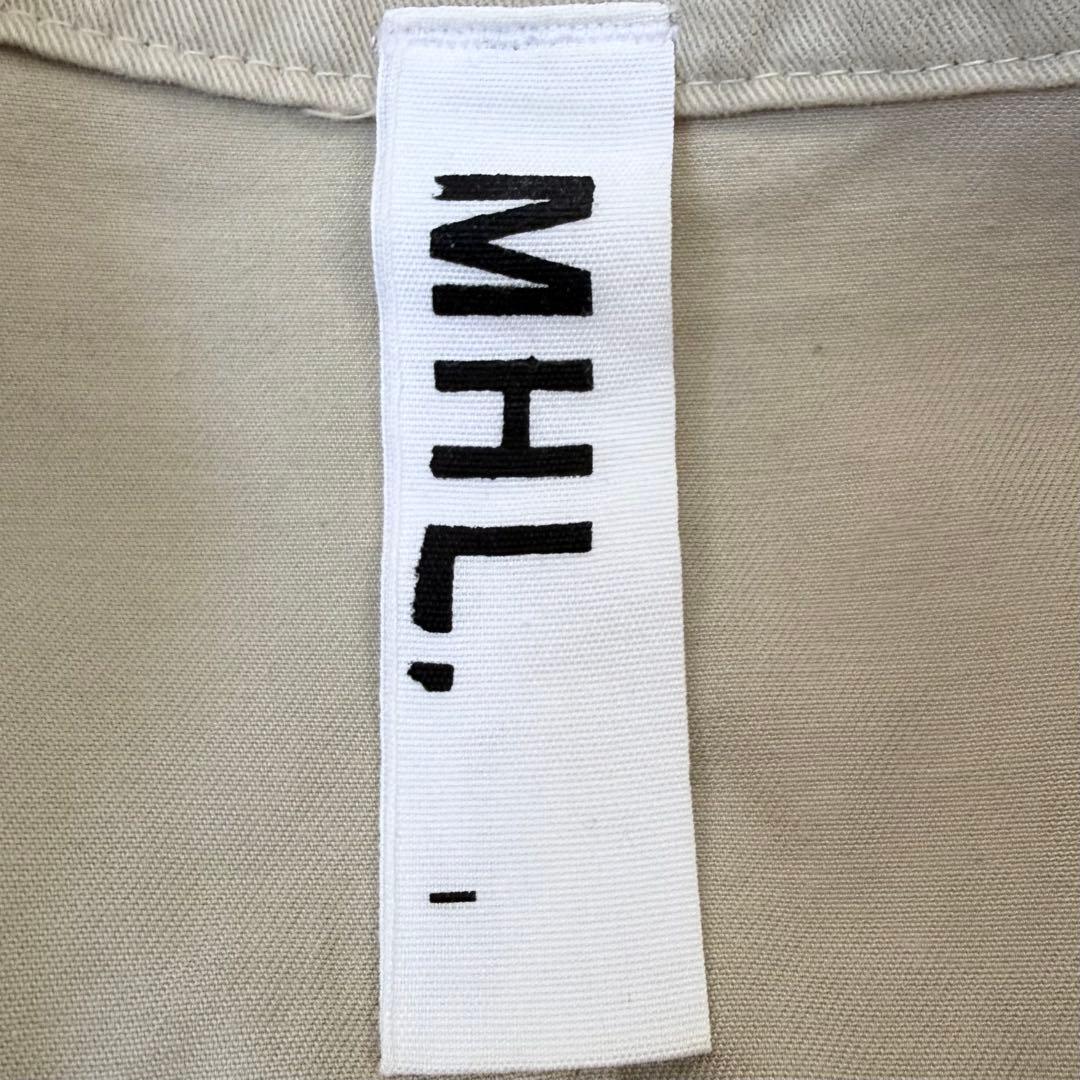 【洗える】MHL プリーツ シャツワンピース ロング 長袖 エムエイチエル