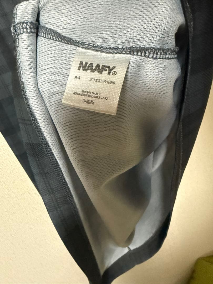 【美品】NAAFY ブラックチェックモックネック　おしゃれゴルフウェア