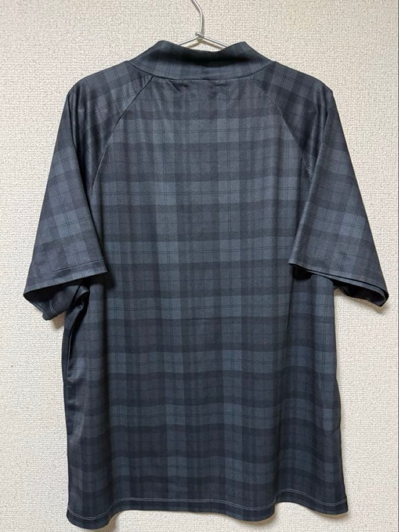 【美品】NAAFY ブラックチェックモックネック　おしゃれゴルフウェア