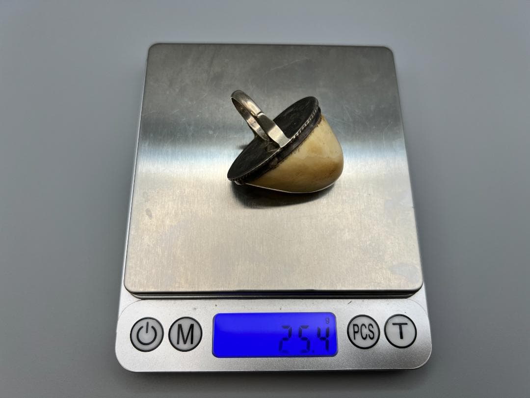 侘助◎　銀製　リング　マンモス　指輪　レディース　15号　重量約25g