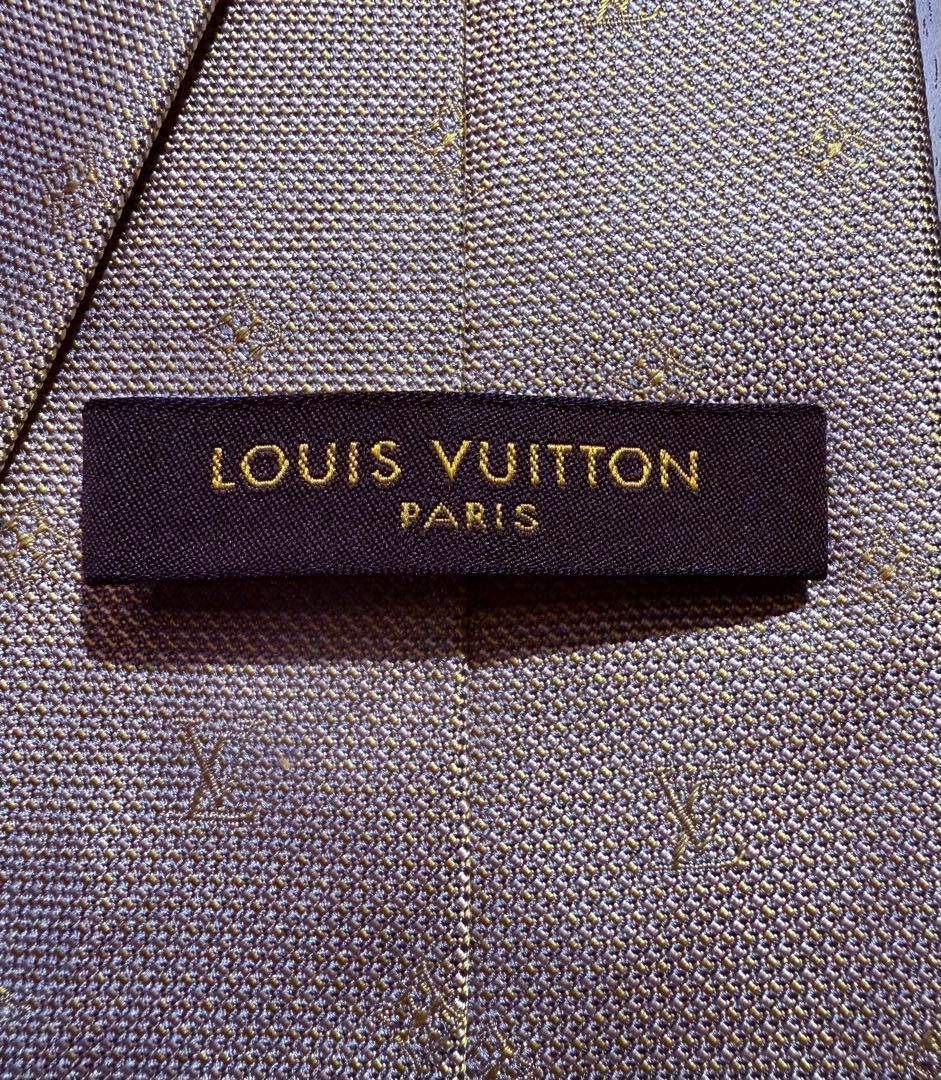 LOUIS VUITTON ネクタイ ITALY製 ゴールド系イエロー色【美品】