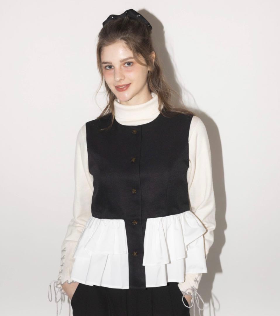 dem イデム　peplum lady vest
