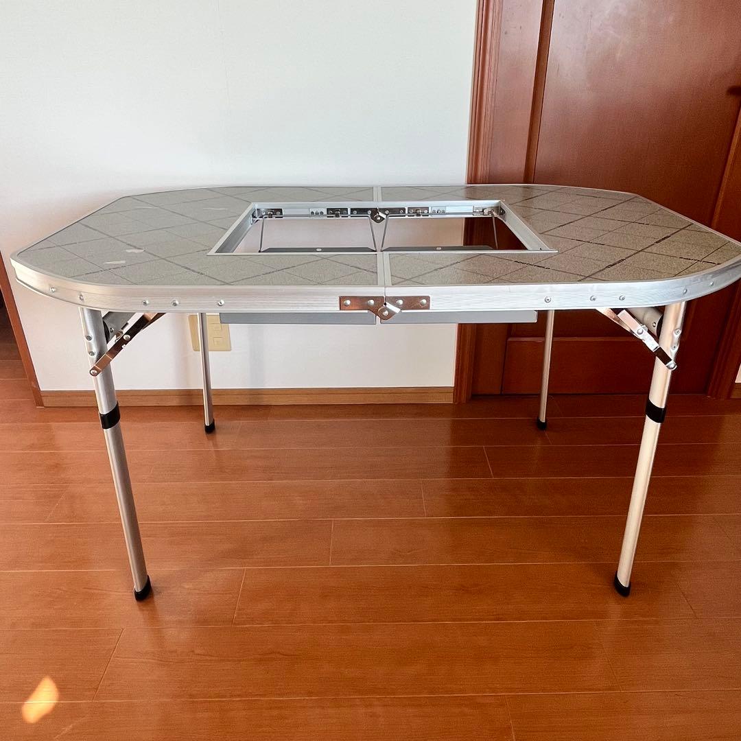 SOUTH FIELD 折りたたみBBQテーブル 125×80cm 焚き火台対応