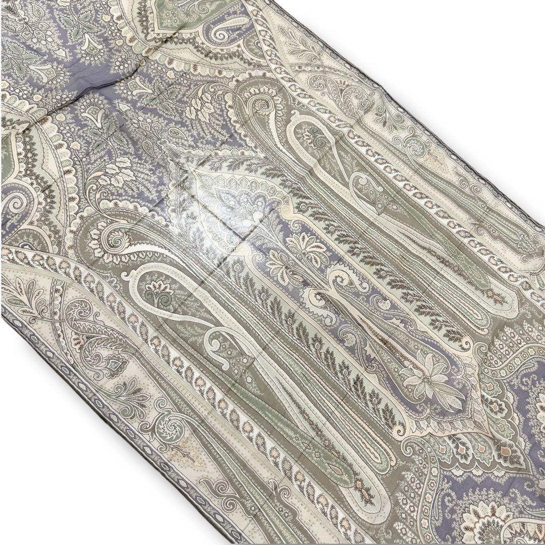 極美品✨ETRO エトロ ペイズリー柄 ストール シルク100%ニュアンスカラー