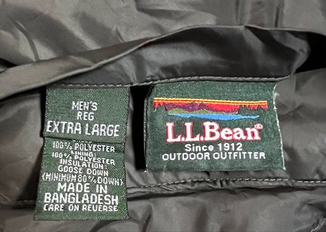 90s LL Bean ダウンベスト XL リバーシブル ブラウンXベージュ