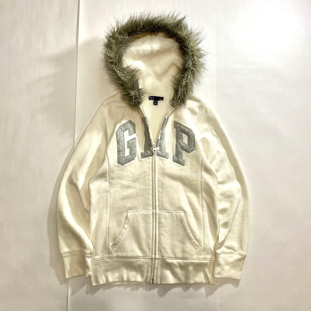 Y2K GAP ギャップ ファー ジップ パーカー フェアリー タイト fur