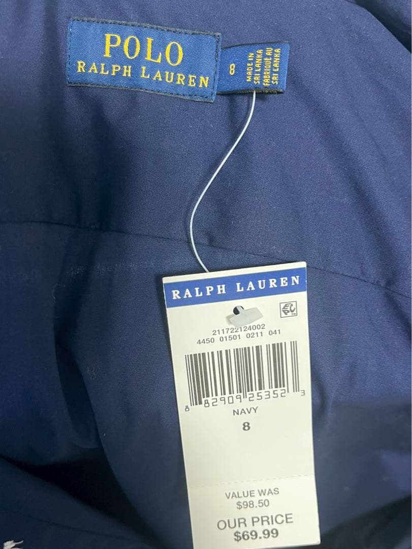 ポロ　Polo Ralph Lauren ネイビーシャツ サイズ8
