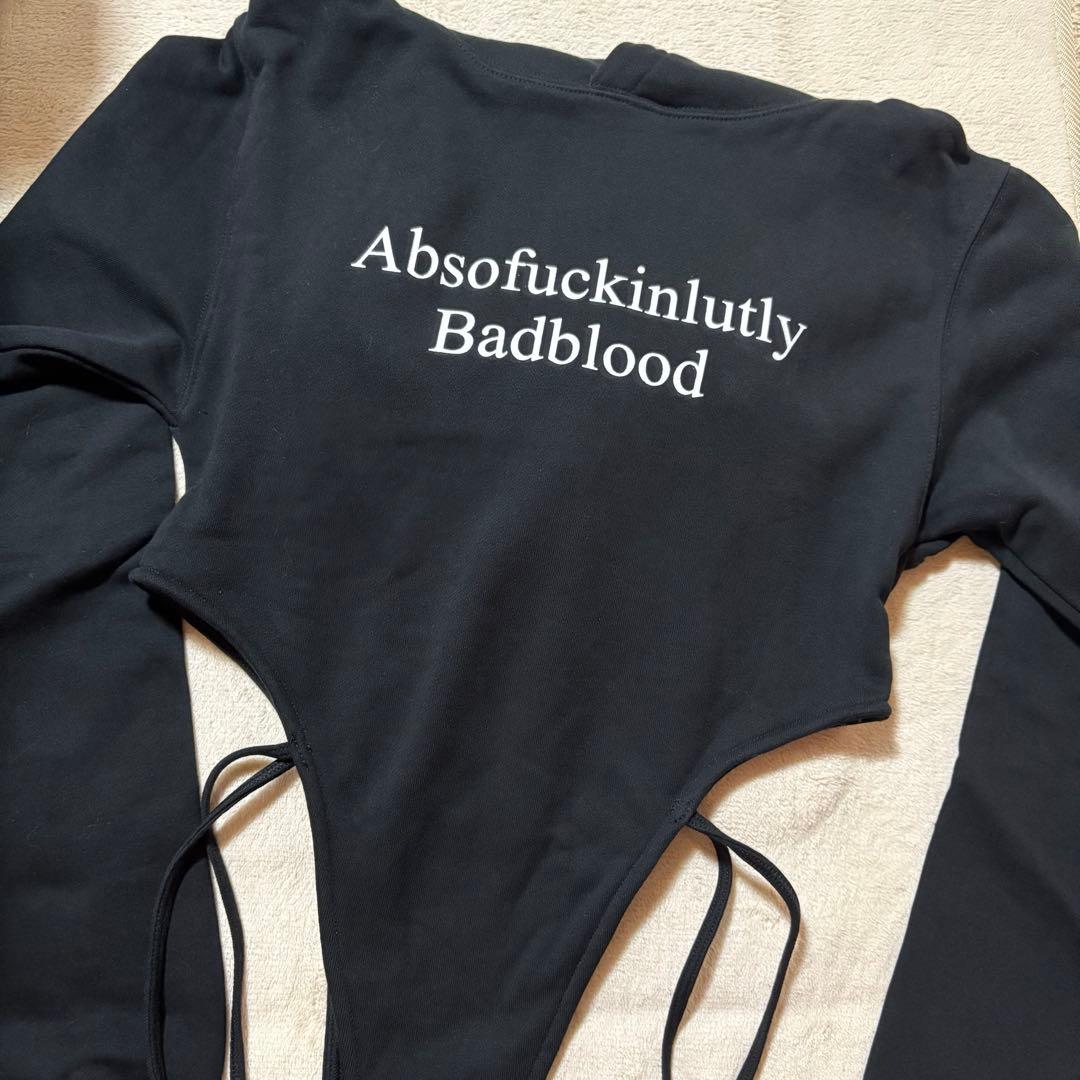 韓国 BADBLOOD Hooded Bodysuit - Black