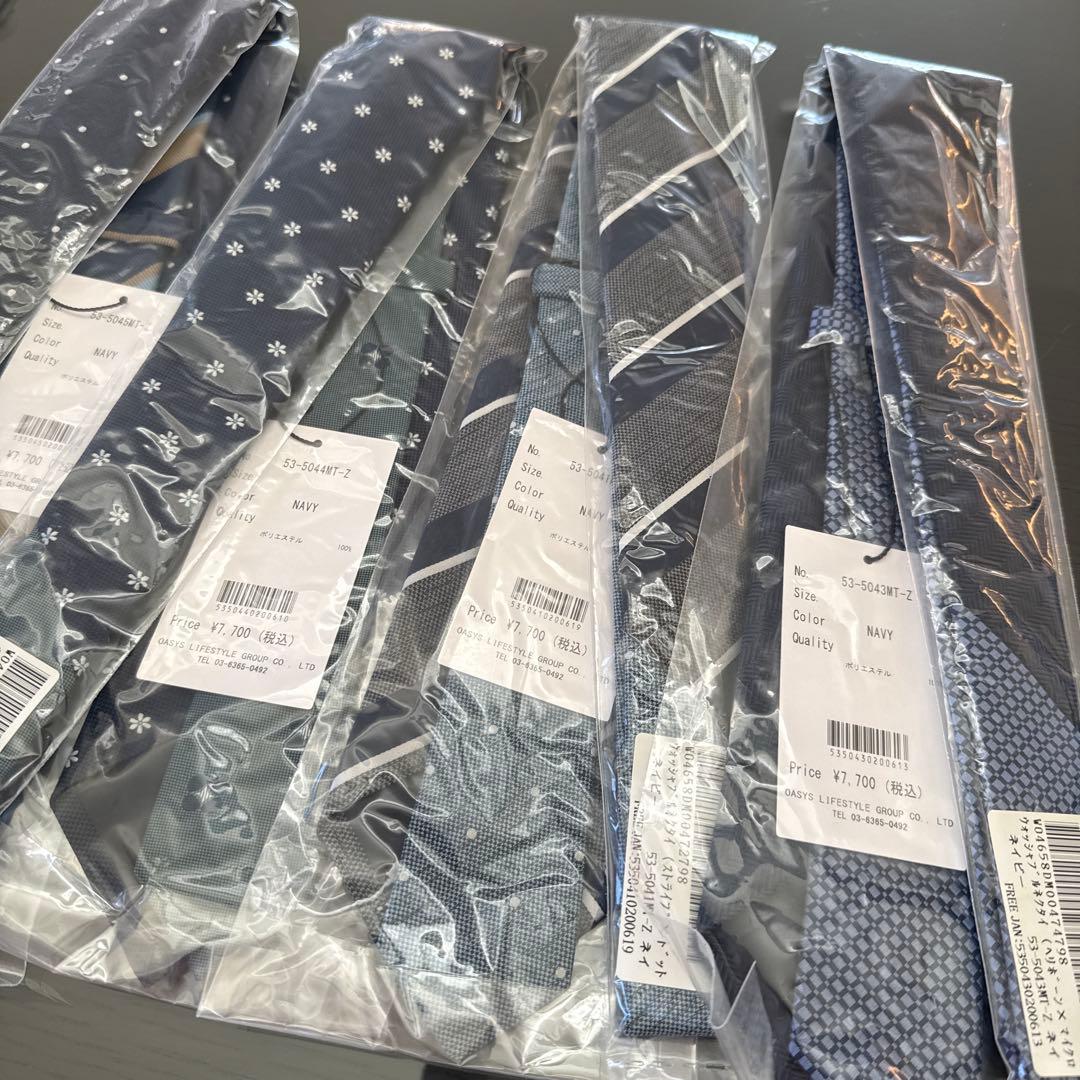 WWS / man about town ネクタイ 4本セット ネイビー