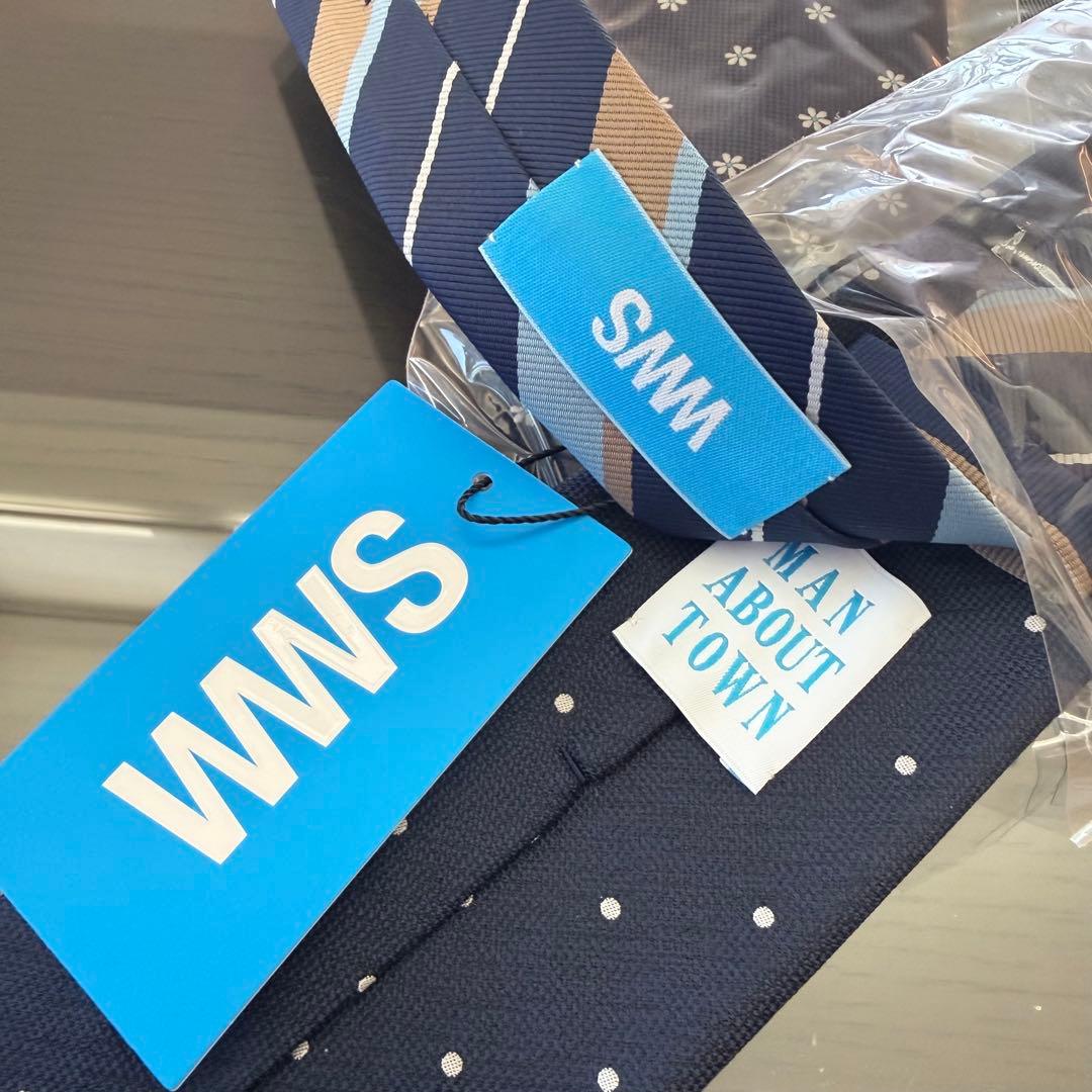 WWS / man about town ネクタイ 4本セット ネイビー