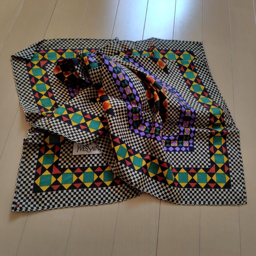 Yves Saint Laurent 幾何学模様 スカーフ　美品♡
