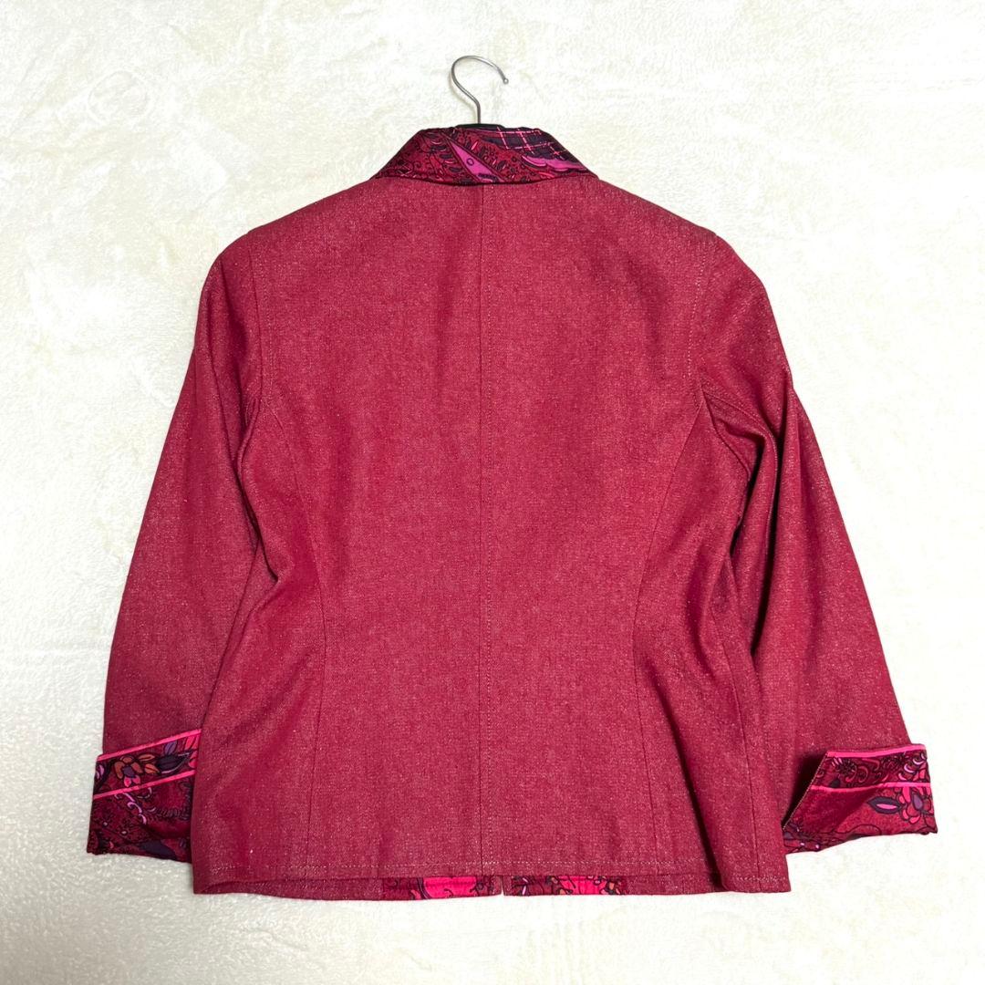 美品 レオナール トリム シルク100% ブルゾン ゴールド金具 フルジップ