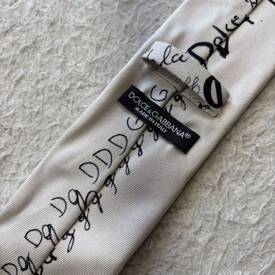 D&G ドルチェアンドガッバーナ　ハンドドローイングプリント　シルクネクタイ