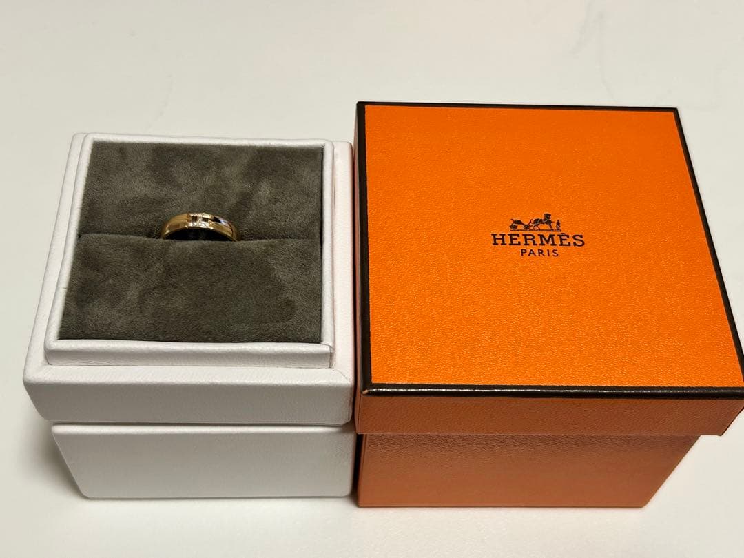 HERMES エヴァーヘラクレス ダイヤモンド入り ピンクゴールドリング