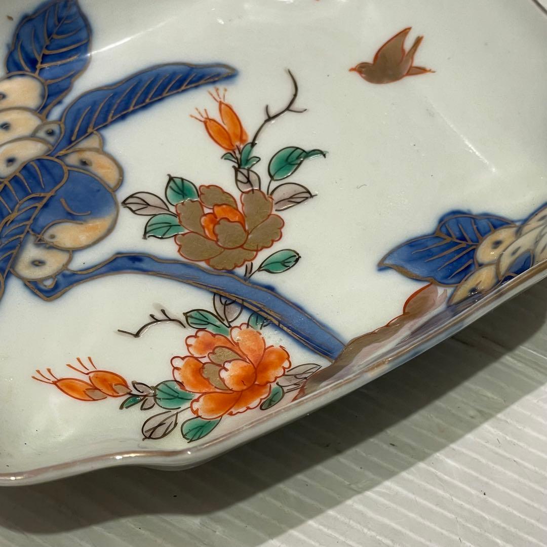 角形錦手　中手塩皿　さしみ皿　錦絵　おまとめ　20枚　年代物　共箱入り
