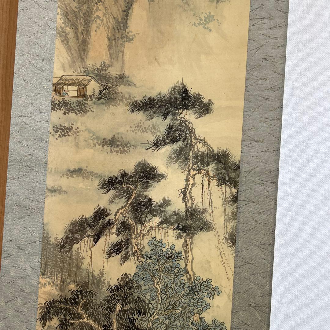 山水色彩画　中国書　掛け軸