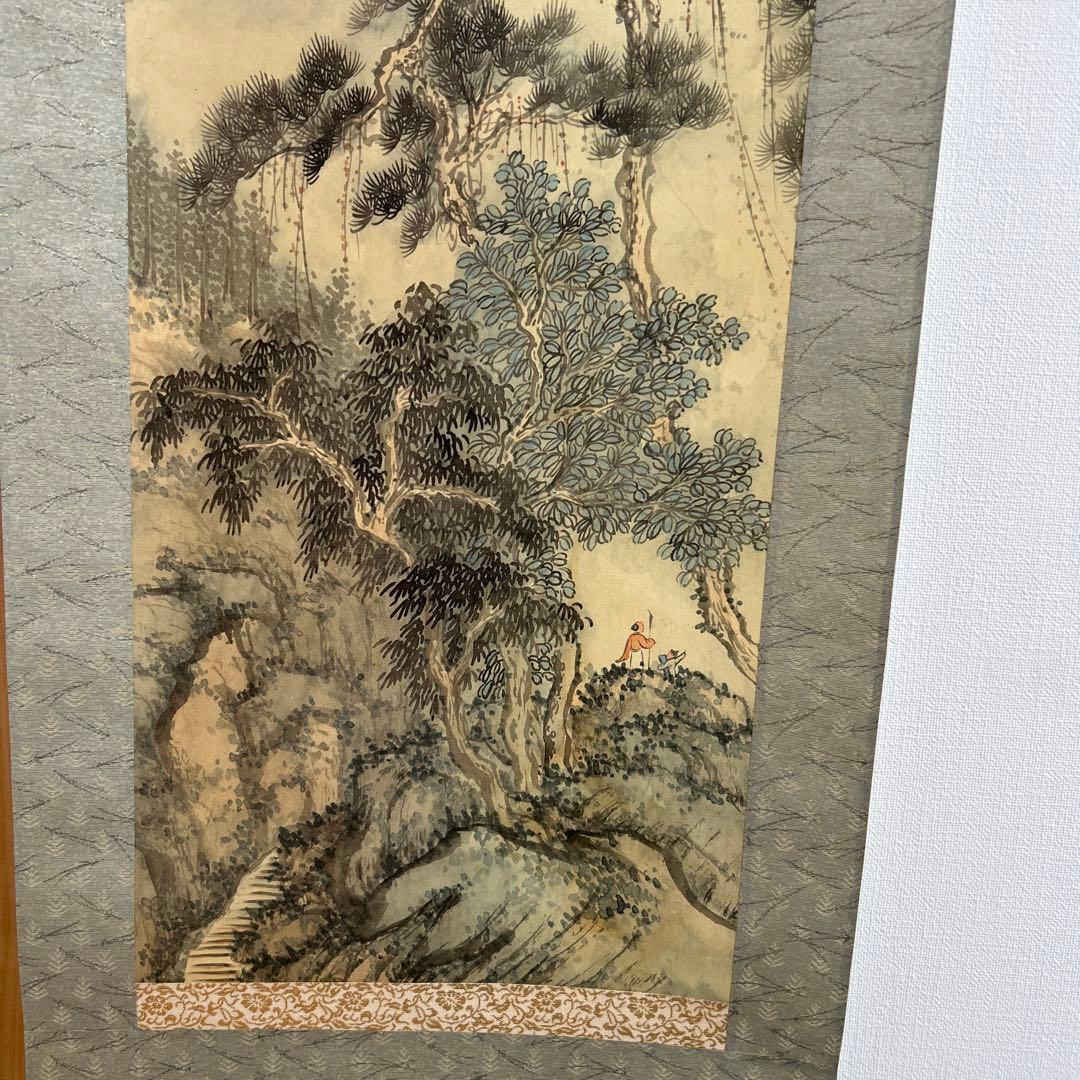 山水色彩画　中国書　掛け軸