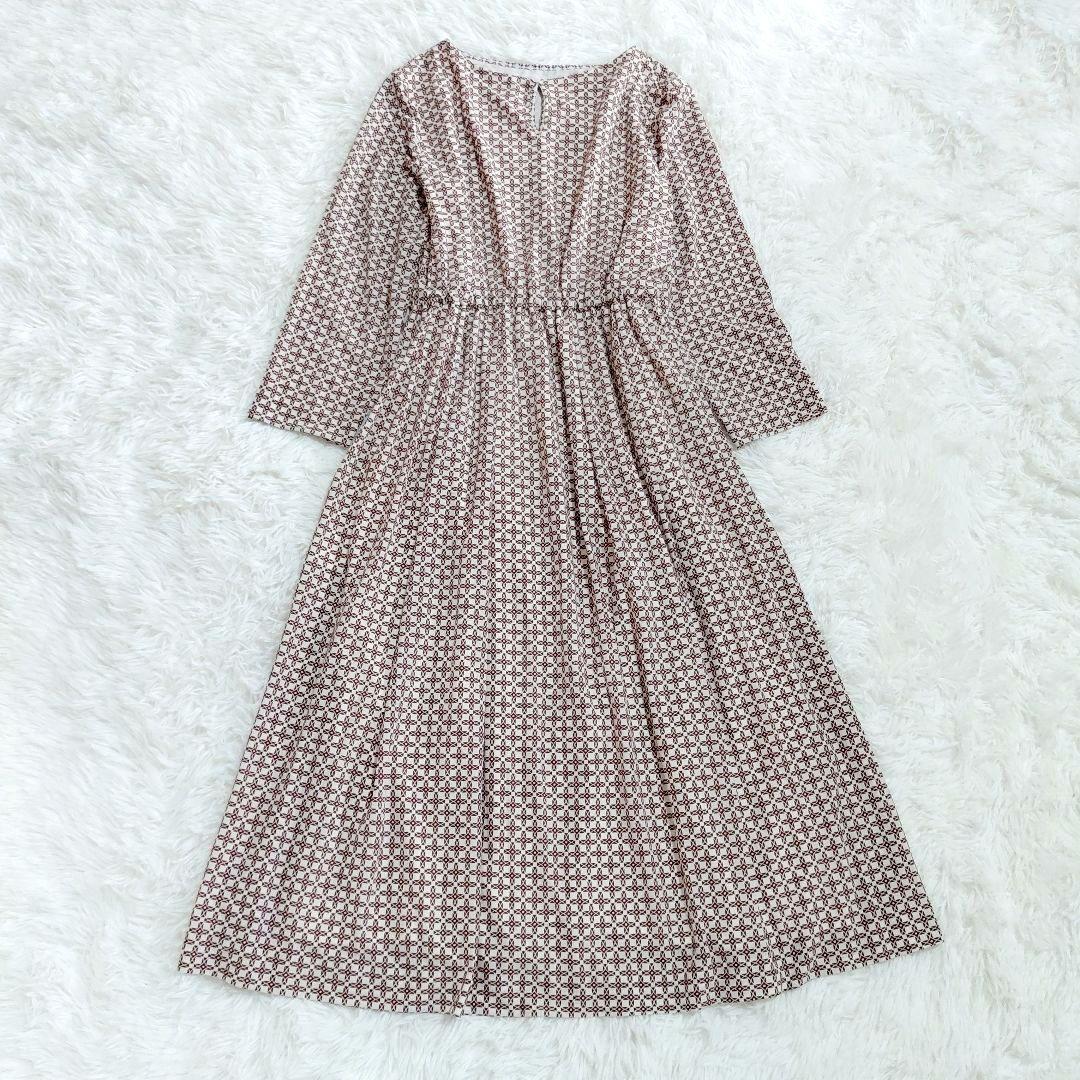 未使用級✨マッキントッシュロンドン　幾何学 ワンピース　レッド系　ジャージ 38