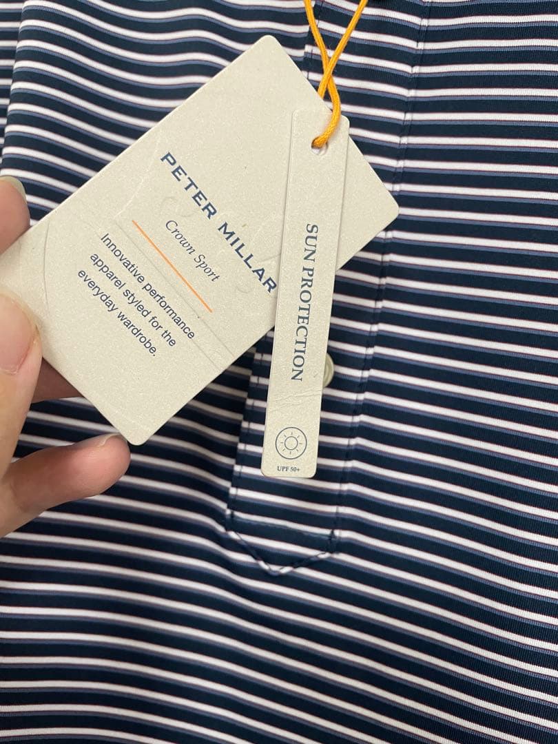 【新品タグ付】PETER MILLAR M 紺 ゴルフ UPF50