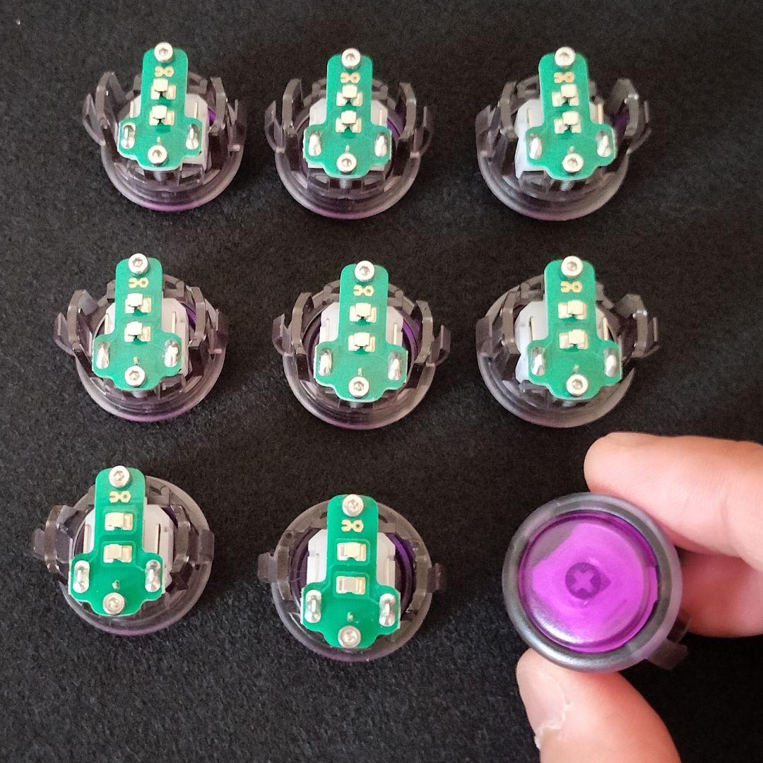 パンクワークショップ 最新アケコンボタン Blaze 9個 紫（24mm)