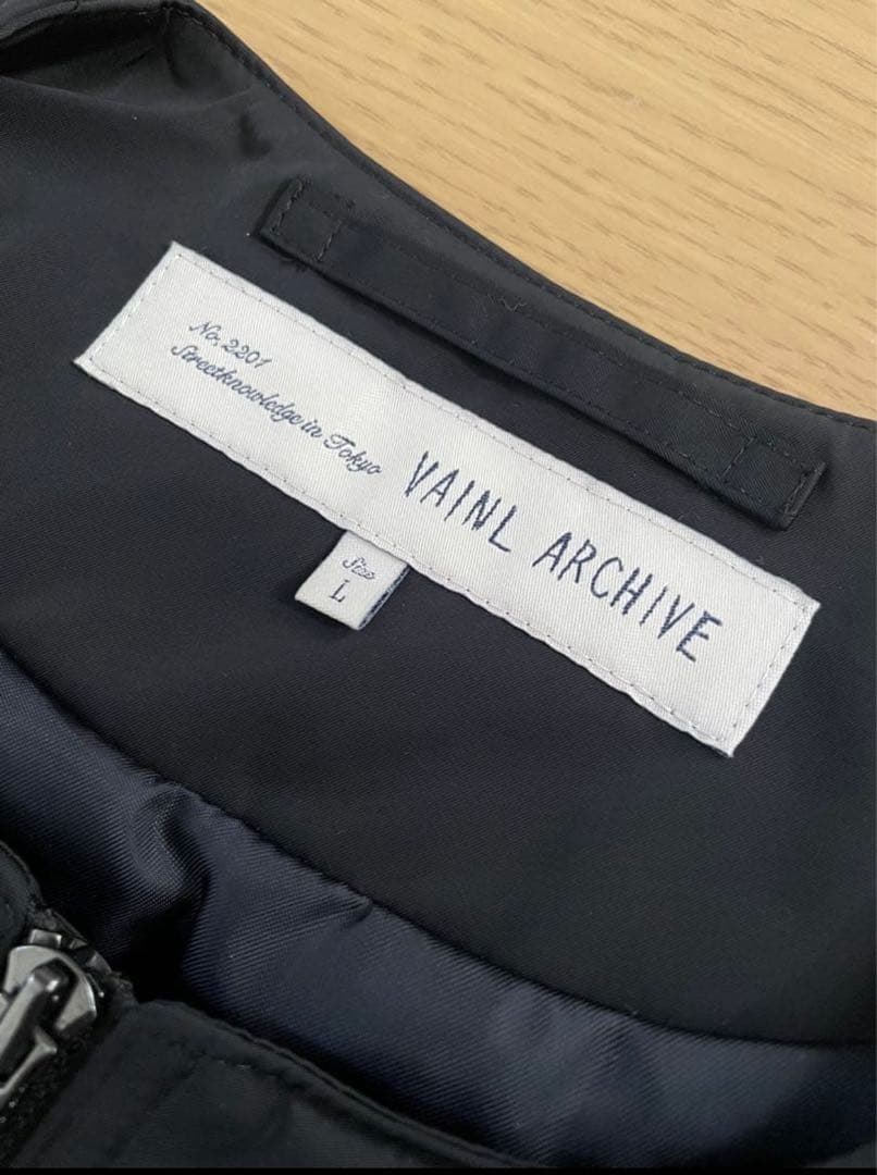 VAINL ARCHIVE バイナルアーカイブ ダウンベスト 黒 L