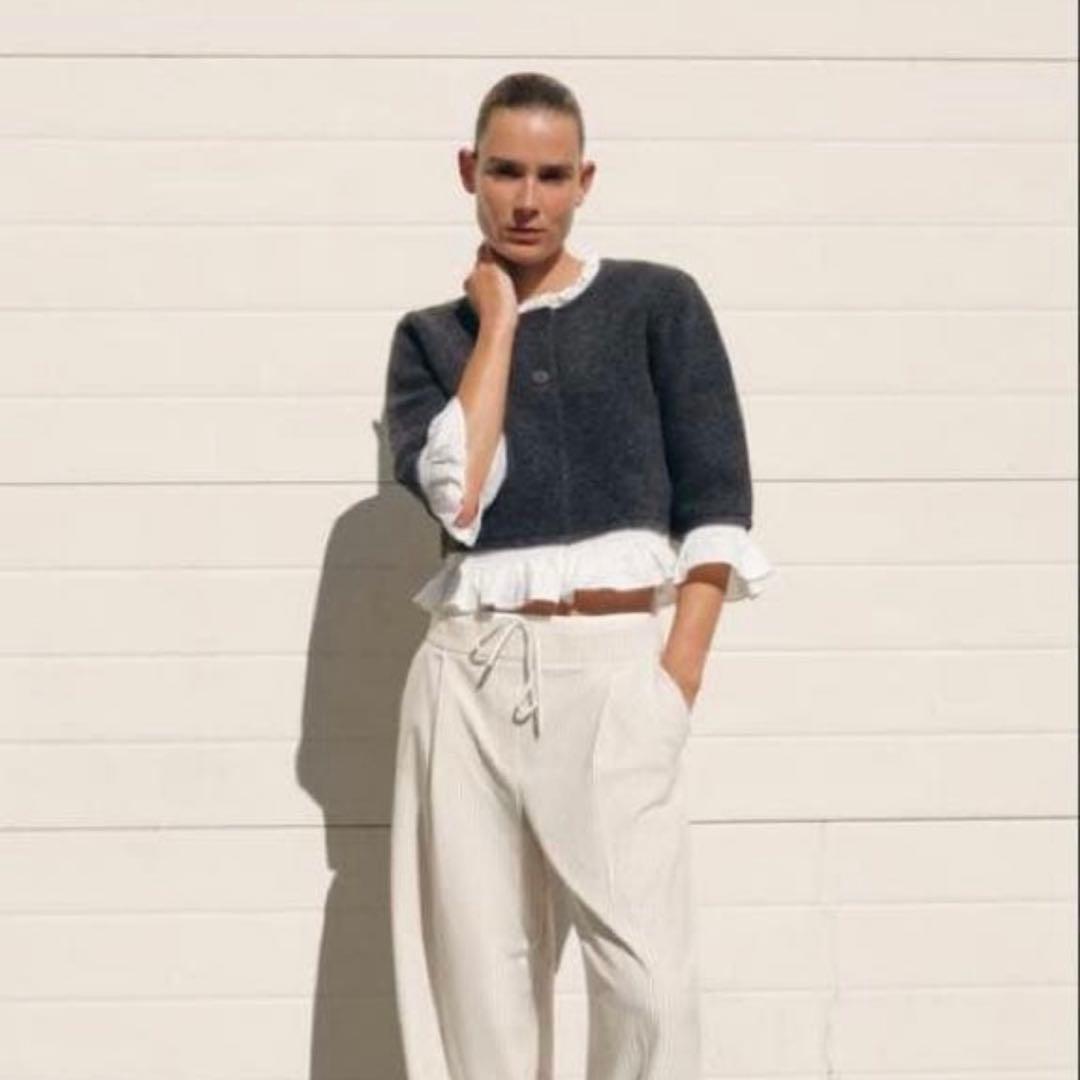 ZARA ポプリンコンビニットジャケット　Mサイズ