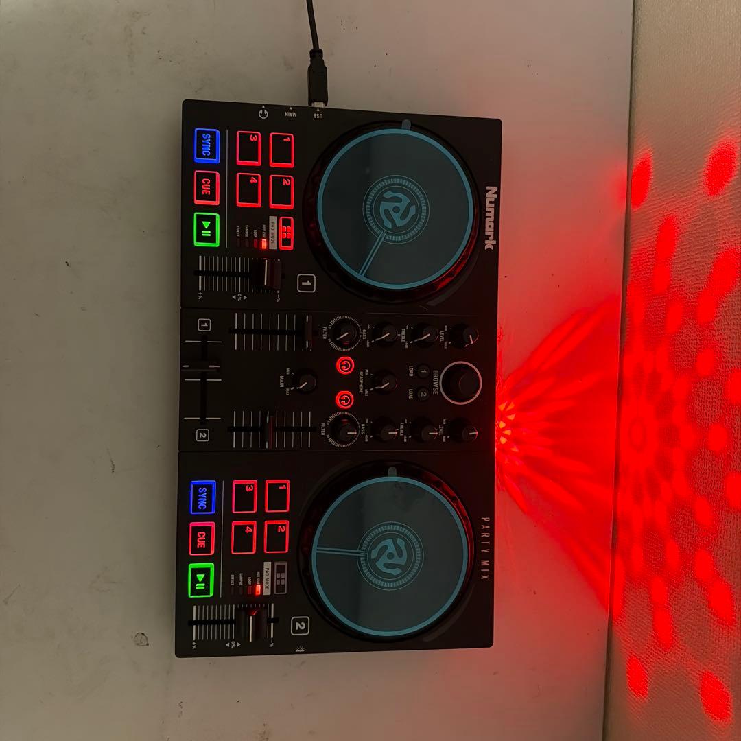 Numark Party Mix DJコントローラー ライト点灯確認済