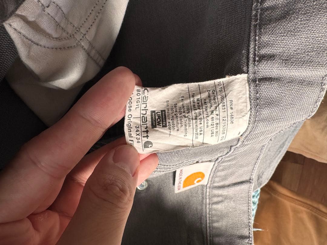 【希少】カーハート carhartt ダブルニー B01 GVL W34