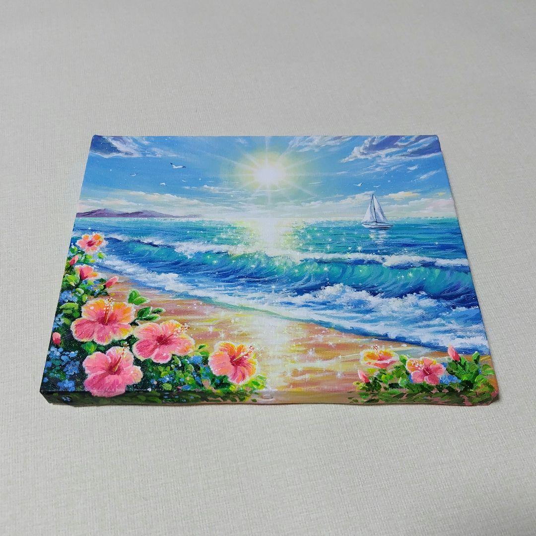 N*a様 【陽光】アクリル画 F3 風景画 絵画 海の絵
