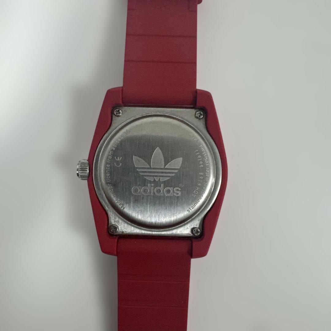 adidas 腕時計　サンティアゴ　ラバー　水色　赤