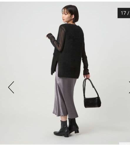 ✦極美品人気完売品✦グリーンレーベル　フォックスヘアリーニットベスト 黒