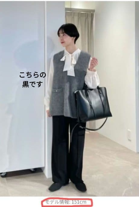 ✦極美品人気完売品✦グリーンレーベル　フォックスヘアリーニットベスト 黒