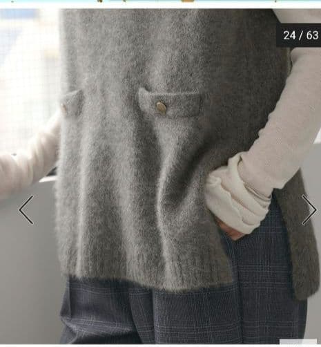 ✦極美品人気完売品✦グリーンレーベル　フォックスヘアリーニットベスト 黒