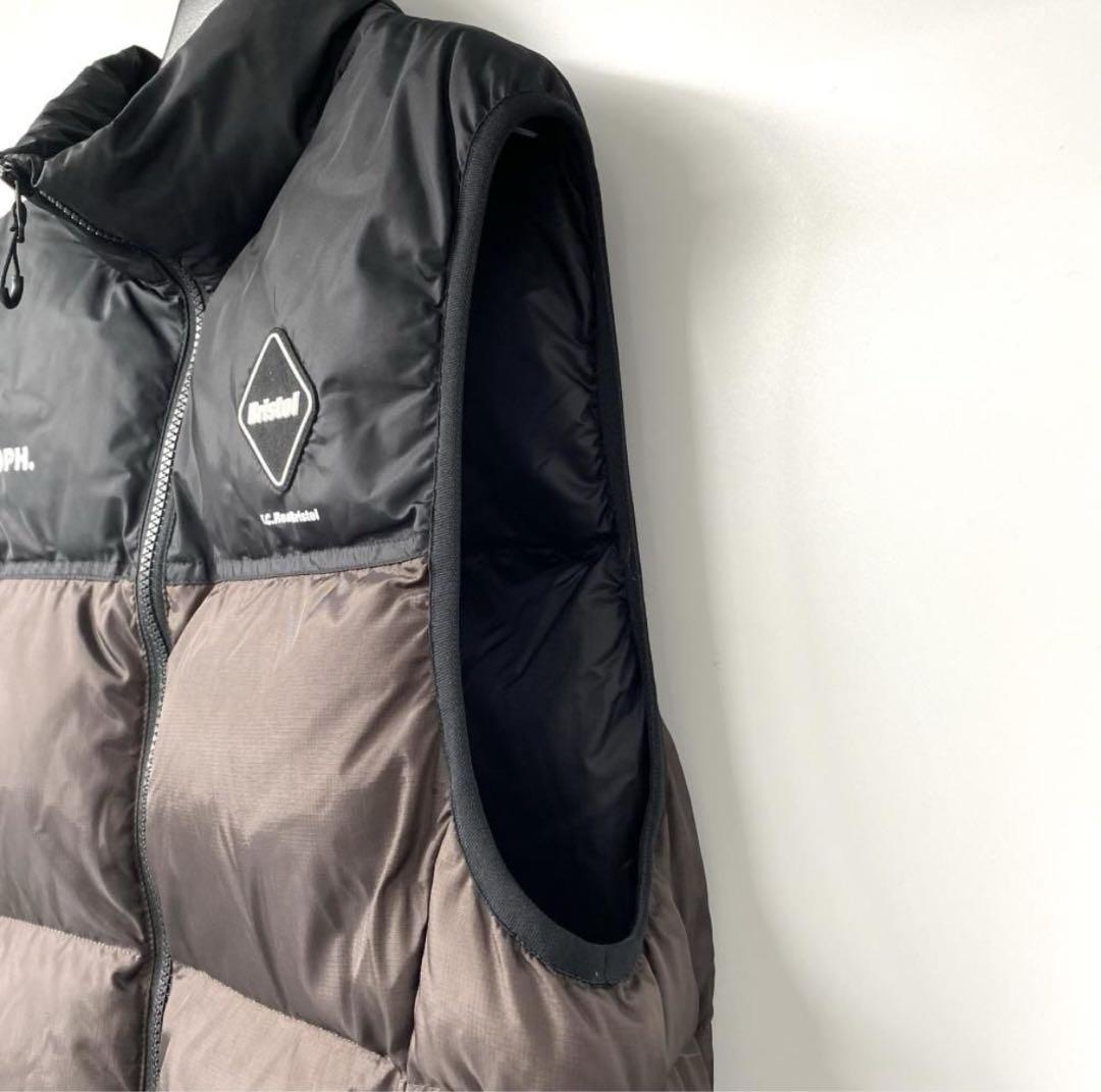 ☆極美品☆FCRB☆Bristol 23AW☆黒×茶☆ダウンベスト ブリストル☆