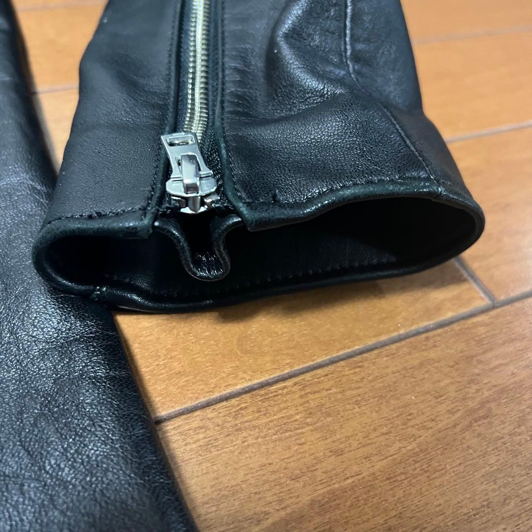 この値段で最終価格‼️【リドム】ラムレザーシングルライダース 日本製　Lサイズ