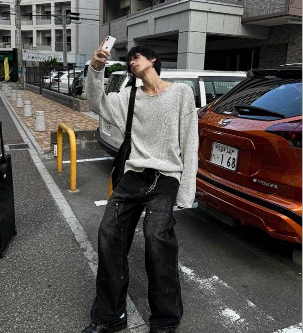 COSYHARU ブラックデニム ワークパンツ