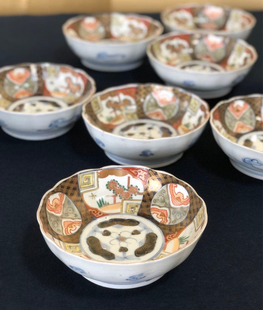 ❗️割引《R》伊万里 金彩色絵 膾皿4客 なます皿　250703D6