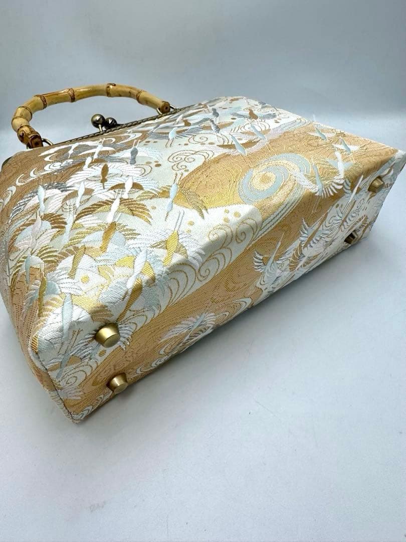 和柄　金襴 金糸 ラメ糸【ハンドメイド】ハンド バッグ #361