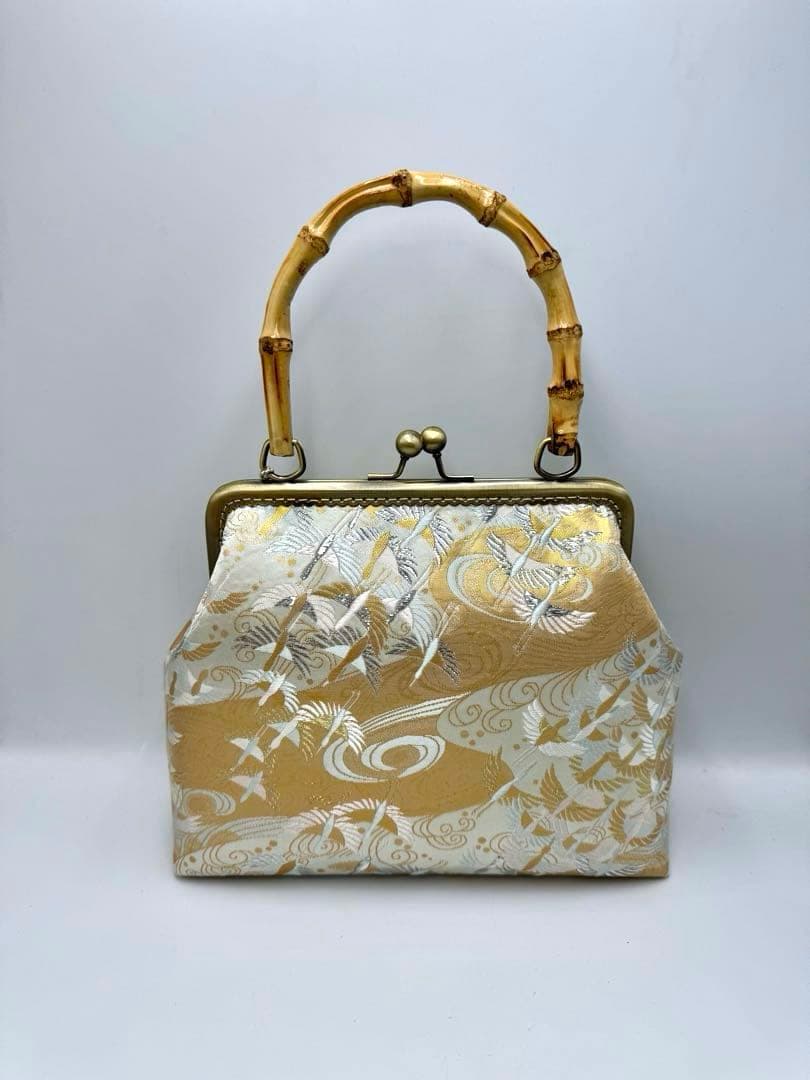 和柄　金襴 金糸 ラメ糸【ハンドメイド】ハンド バッグ #361