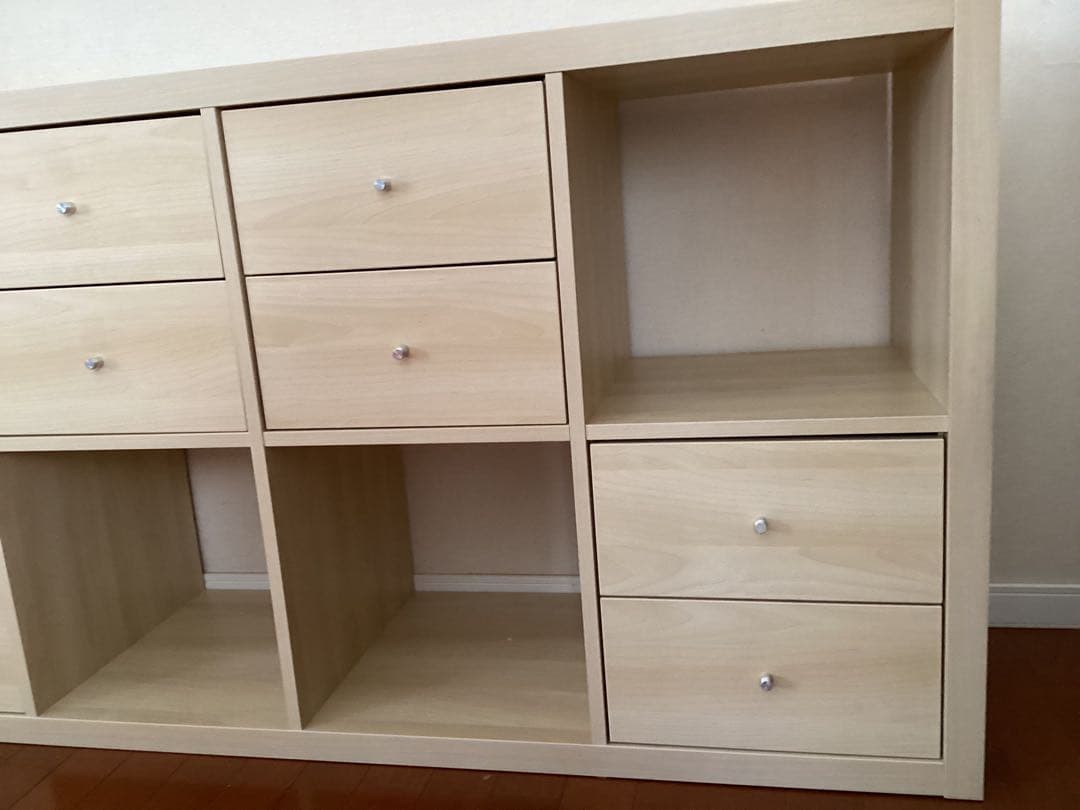 【引取りのみ】IKEA KALLAX カラックス　オーク　4箇所引出し付