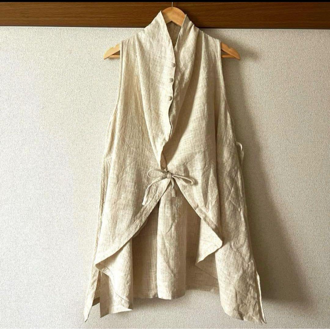 うさとの服　ussato ロングベスト　ジレ　 うさと　ヘンプ　コットン